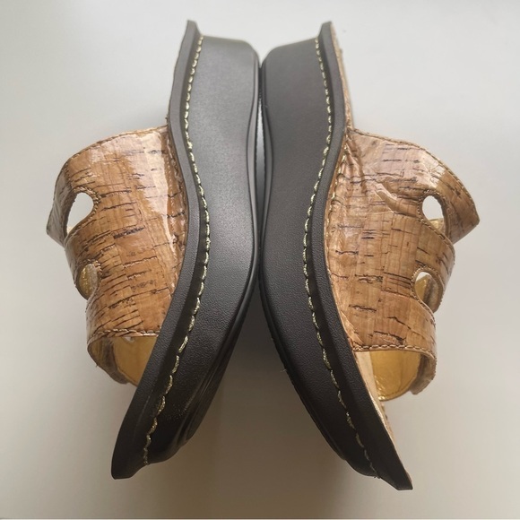 Alegria Fiona cork look sandals EUC size 37 three strap hook and loop closure - Picture 5 of 12